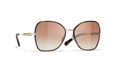 chanel sunglasses brown and gold|Chanel Butterfly Sunglasses CH4283 58 Brown & Gold Polarised Sunglasses .